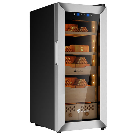 KingChii 60L Electric Cigar Humidor with Compressor Cooling & Humidity Control