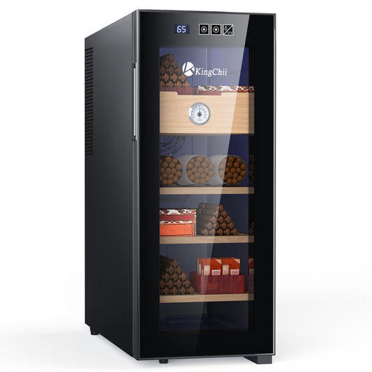 KingChii 33L Electric Cigar Humidor with Cedar Shelves & Hygrometer