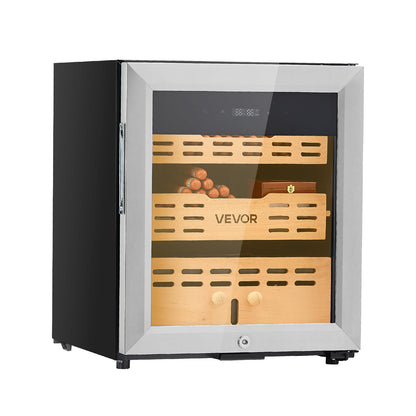 VEVOR 50L Electric Cigar Humidor Cabinet with Compressor Cooling & Cedar Shelves