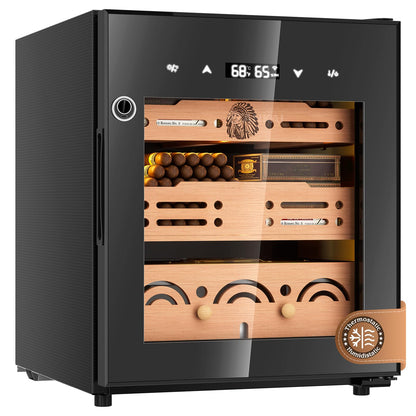 FANKAI 50L Electric Cigar Humidor with Fingerprint Safety Lock & LED Screen