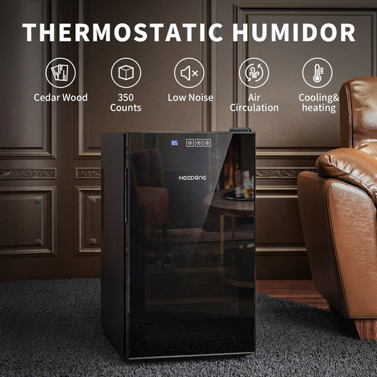 NEEDONE 48L Electric Cigar Humidor with Heating & Cooling System
