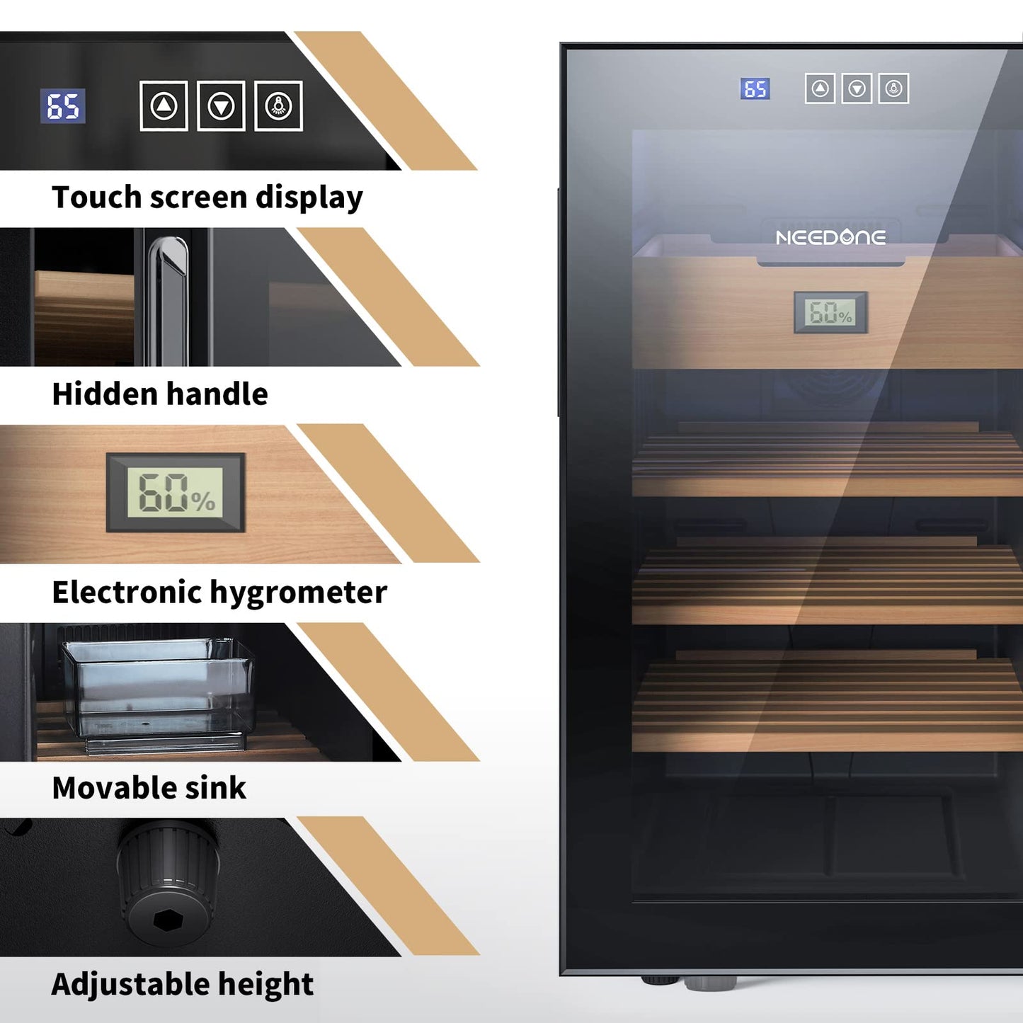 NEEDONE 48L Electric Cigar Humidor with Heating & Cooling System