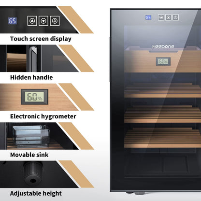 NEEDONE 48L Electric Cigar Humidor with Heating & Cooling System