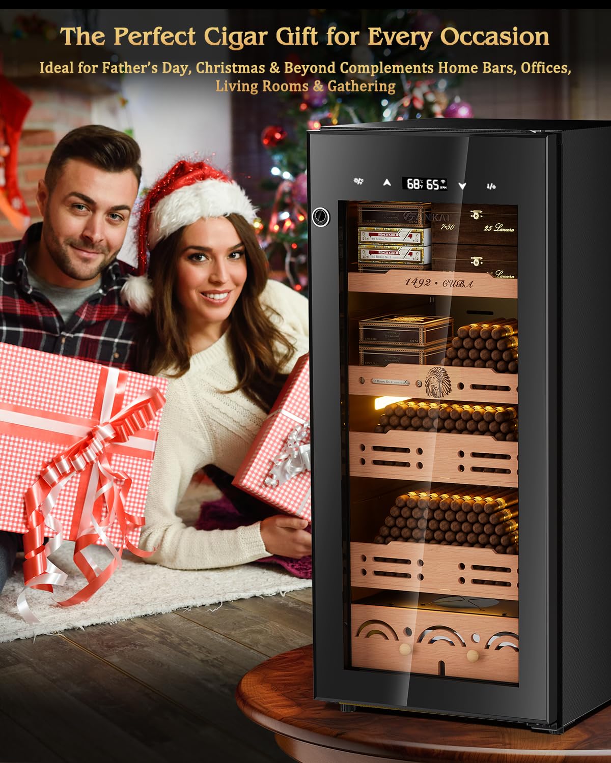 FANKAI 105L Electric Cigar Humidor Cabinet for Up to 900 Cigars