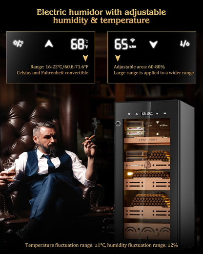 FANKAI 105L Electric Cigar Humidor Cabinet for Up to 900 Cigars