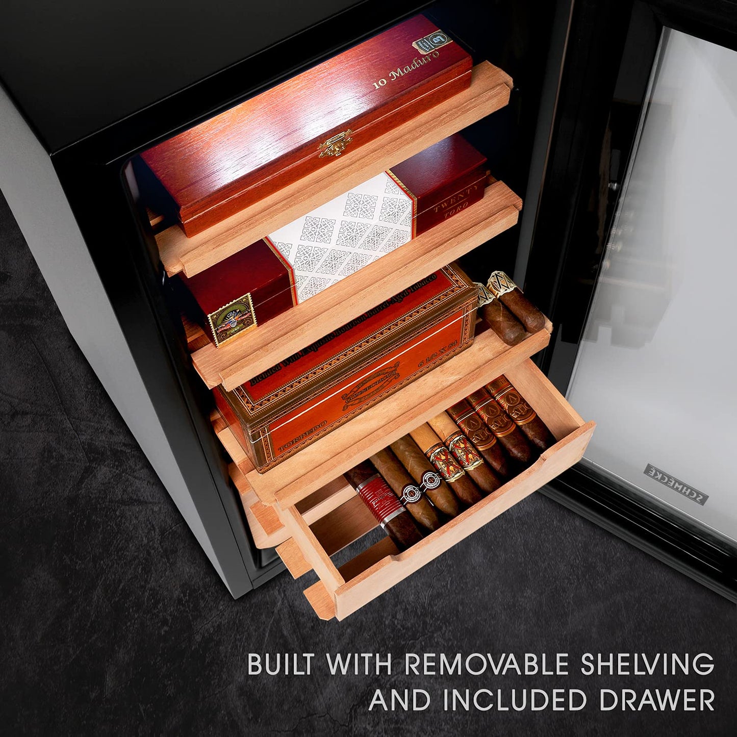 SCHMÉCKÉ 250-Count Electric Cigar Humidor with Cooling, Heating & Humidity Control